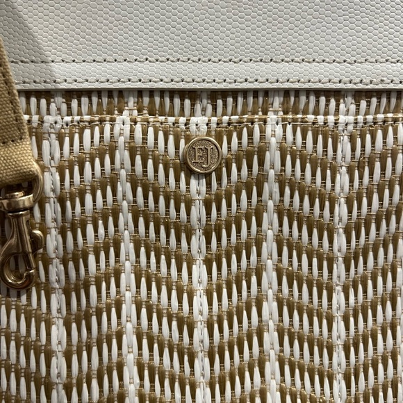 Eric Javits White and Brown Woven Tote - Picture 9 of 13